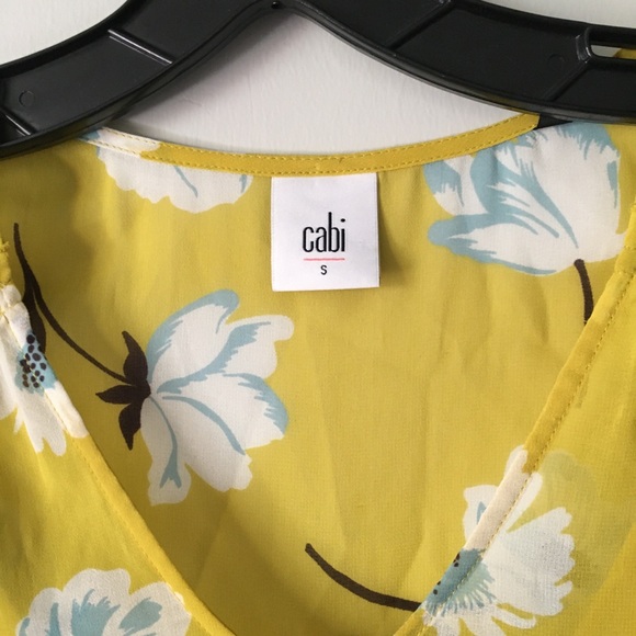 Cabi Chartreuse Floral Blouse - Picture 2 of 3